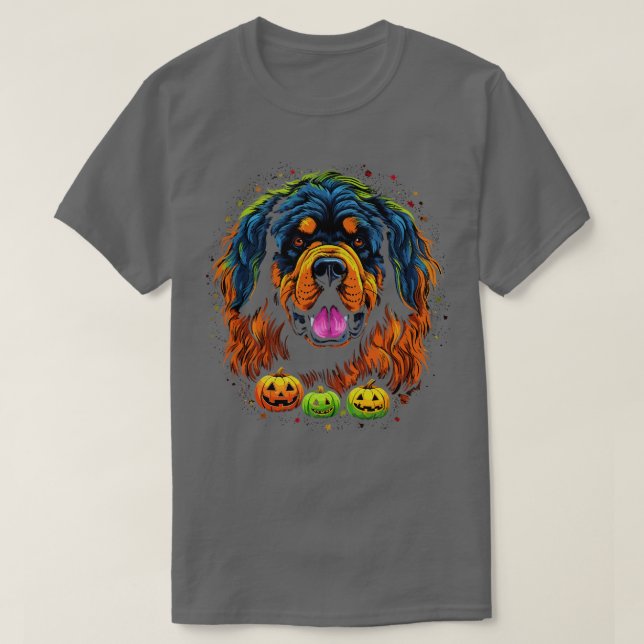 Camiseta Tibetano Mastiff Halloween (Frente do Design)