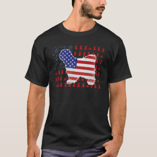 Camiseta Tibetano Terrier American Flag 4 De Julho Para Hom
