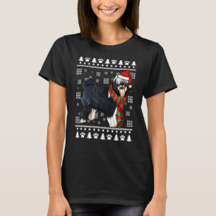 Camiseta Tibetano Terrier Dog Santa Hat Natal Feio Natal