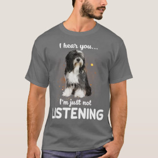 Camiseta Tibetano Terrier Eu ouvi você não escutar