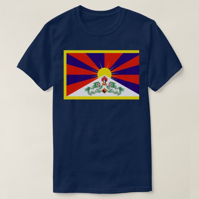 Camiseta Tibete: Bandeira do Tibete Liberta o Budismo Himal (Frente do Design)