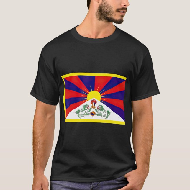 Camiseta Tibete: Bandeira do Tibete Liberta o Budismo Himal (Frente)