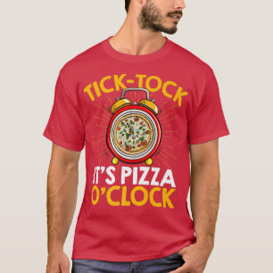 Camiseta Tick Tock Sua Pizza O Clock Pizza Lover Italiano F