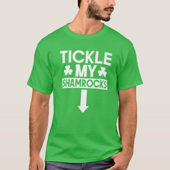 Camiseta Tickle My Shamrocks Dia de São Patrício Irlandês A (Frente)