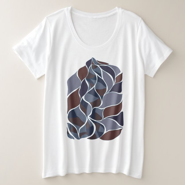 Camiseta Tidal Echoes – Abstract Earth-Tone Art Tee | KRAAL (Frente do Design)