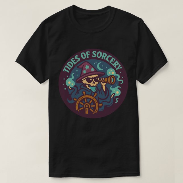 Camiseta Tides Of Sorcery Magic Skull (Frente do Design)