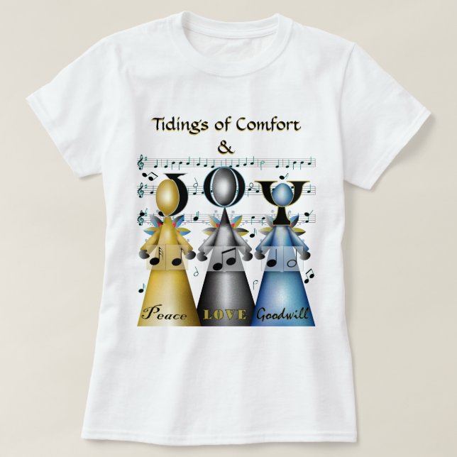 Camiseta Tidings of Comfort and Joy Christmas Carolers (Frente do Design)
