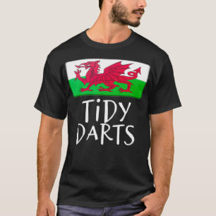 Camiseta Tidy Darts engraçado Welsh Wales Flag dizendo org