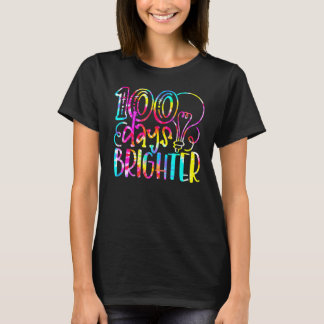 Camiseta Tie Dye 100 Days Brighter Student Happy 100th Day 