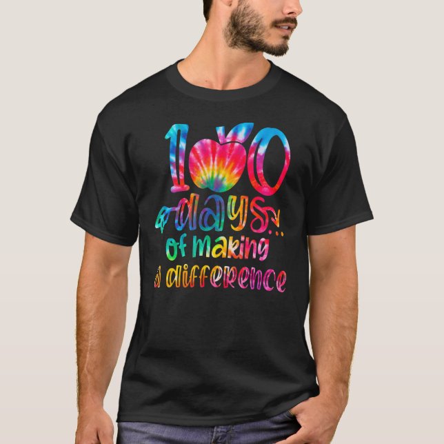 Camiseta Tie Dye 100 Days of Making a Difference 100th Day  (Frente)