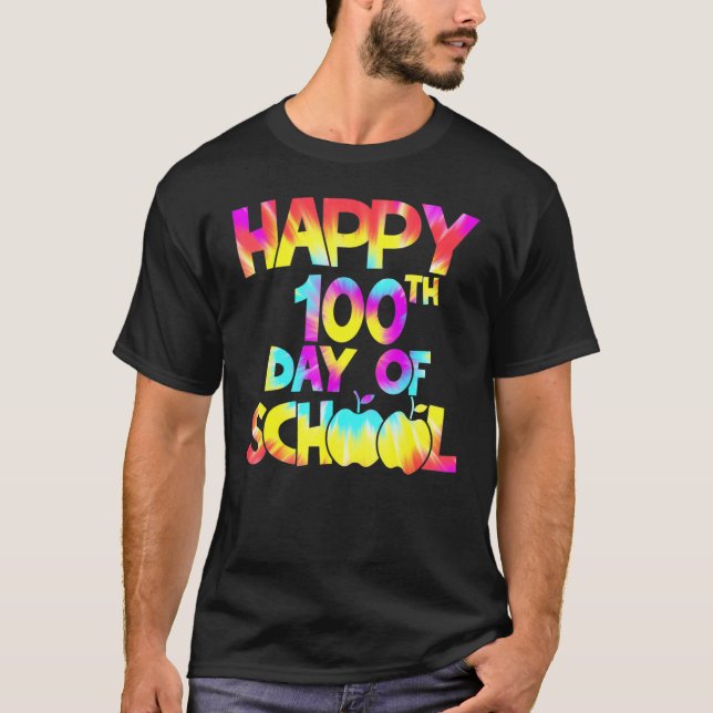 Camiseta Tie Dye 100 Days Of School 100th Day Of School Tea (Frente)