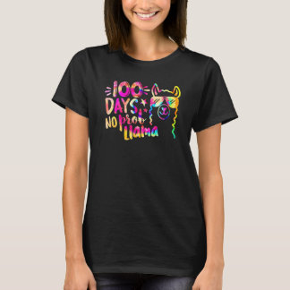 Camiseta Tie Dye 100 Days of School No Prob Llama Teacher 1