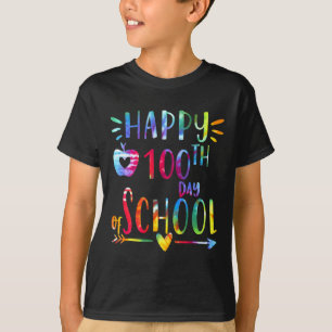 Camiseta Tie Dye 100 Dias De Escola 100º Dia De Chá Escolar