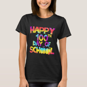 Camiseta Tie Dye 100 Dias De Escola 100º Dia De Chá Escolar