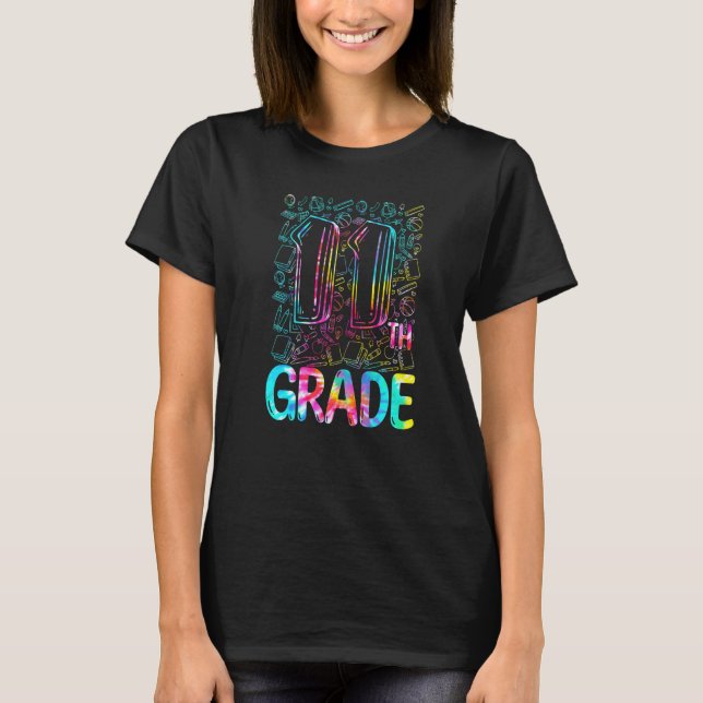 Camiseta Tie Dye 11th Grade Typography Eleventh Grade Back  (Frente)