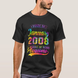 Camiseta Tie Dye 14 Birthday, 14 Anos, Feita Em Janeiro