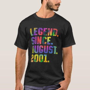 Camiseta Tie Dye 22nd Birthday Legend Desde agosto de 2001 