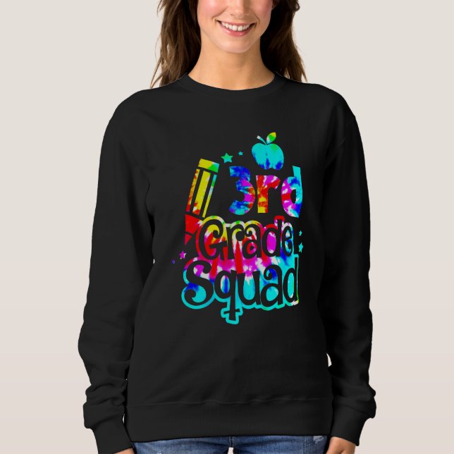 Camiseta Tie Dye 3rd Grade Squad De Volta Aos Professores K (Frente)