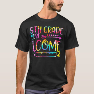 Camiseta Tie Dye 5th Grade Here I Come Boys Girls Kids Back