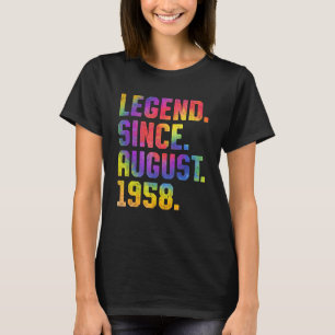 Camiseta Tie Dye 65th Birthday Legend Desde agosto de 1958