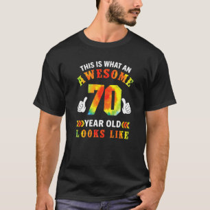 Camiseta Tie Dye 70 Birthday, 70 Anos, Ótima aparência