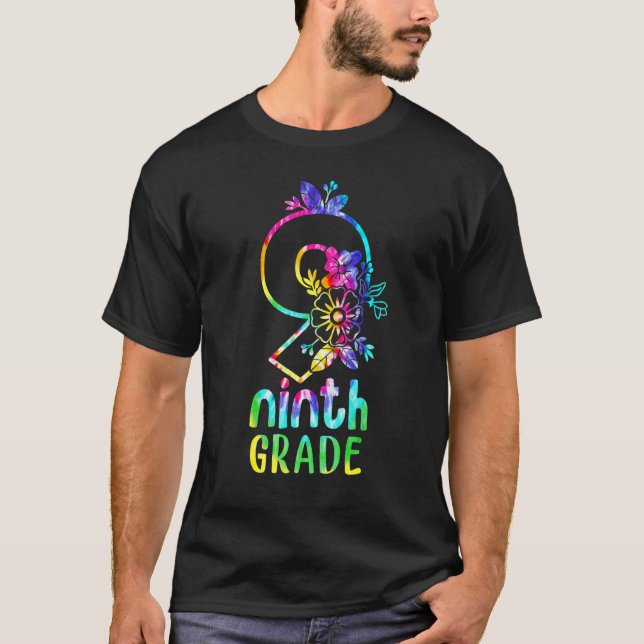 Camiseta Tie Dye 9th Ninth Grade Back To School Team Teache (Frente)