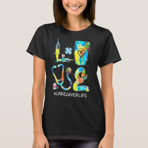 Camiseta Tie Dye Adorava Cuidador Da Vida Estetoscópio Enfe