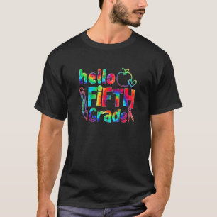 Camiseta Tie Dye Alô Aluna De Professora Do Grau 5 1rua Dia