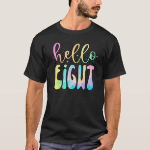 Camiseta Tie Dye Alô Oito Anos 8º Aniversário Rapariga A