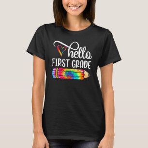 Camiseta Tie Dye Alô Primeiro Grau De Volta Aos Professores
