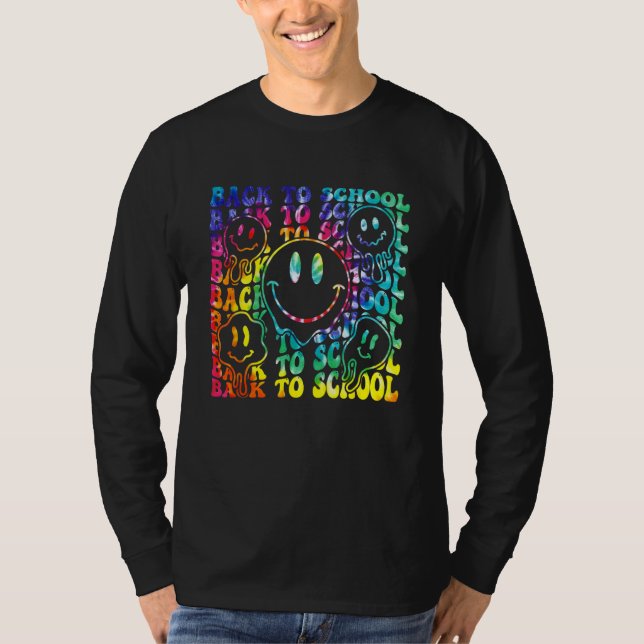 Camiseta Tie Dye Back To School Teacher Students First Day  (Frente)