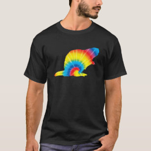 Camiseta Tie Dye Beaver Rainbow Impressão Rodent Kit Hippi