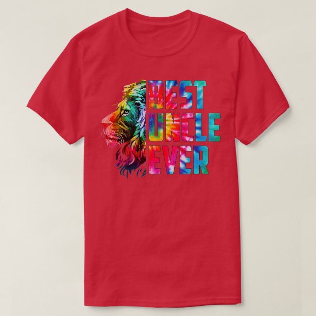 Camiseta Tie Dye Best Uncle Ever Lion Funny Uncle Fathers D (Frente do Design)
