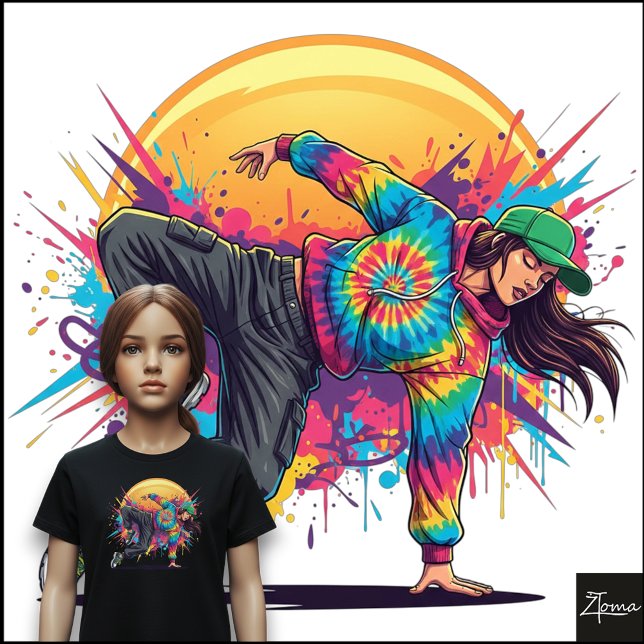 Camiseta Tie-Dye Breakdance Paint Splatter Urban Art (Criador carregado)
