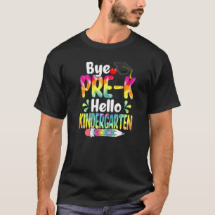 Camiseta Tie Dye Bye Pré K Olá Jardim De Infância De Volta 