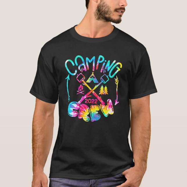 Camiseta Tie Dye Camping Crew 2022 Camping Life Ha (Frente)