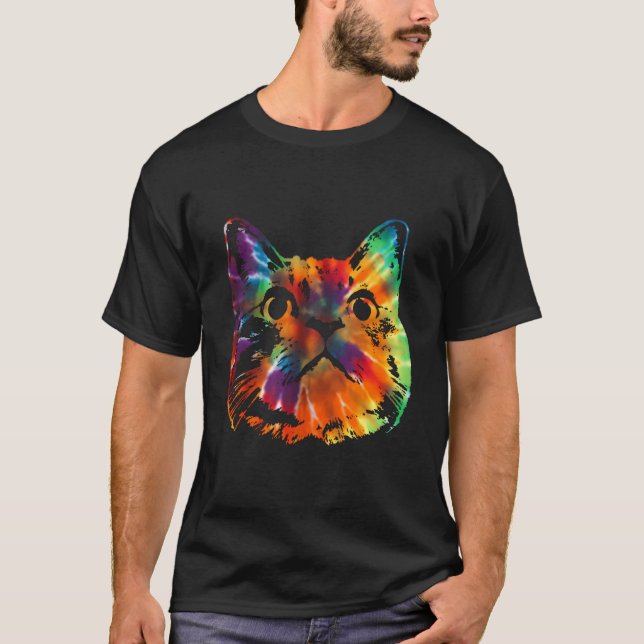 Camiseta Tie Dye Cat Colorful Tye Dye Kitten (Frente)