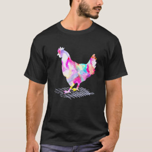 Camiseta Tie Dye Chicken Hippy Chickens Farmer Hobby Fazend
