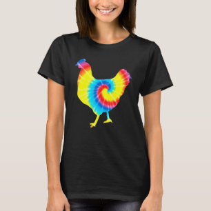 Camiseta Tie Dye Chicken Impressão Hen Fowl Hippie Peac