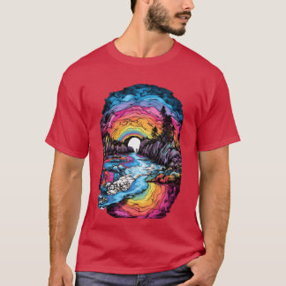 Camiseta Tie Dye Coast Um Design Costeiro Vibrante retrô