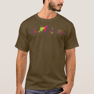 Camiseta Tie Dye Colorors Wire Fox Terrier Heartbeat EKG T-
