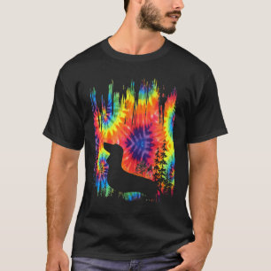 Camiseta Tie Dye Dachshund Hippie Puppy Engraçado