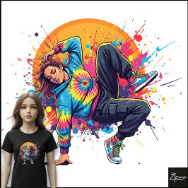 Camiseta Tie-Dye Dancer Breakdance Paint Splatter Art