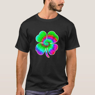 Camiseta Tie Dye Dias de São Patrícios Homens Green Clover