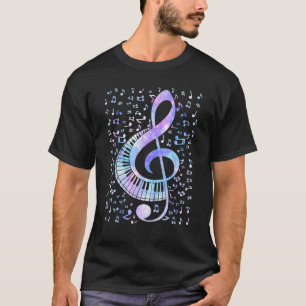 Camiseta Tie Dye Do Teclado Com Limpa Trepadeira Notas De M