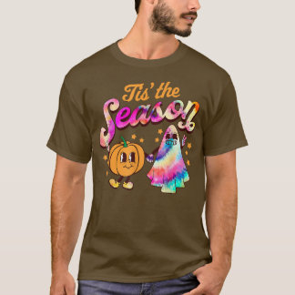 Camiseta Tie Dye É A Época Pumpkin E Ghost Hallowee