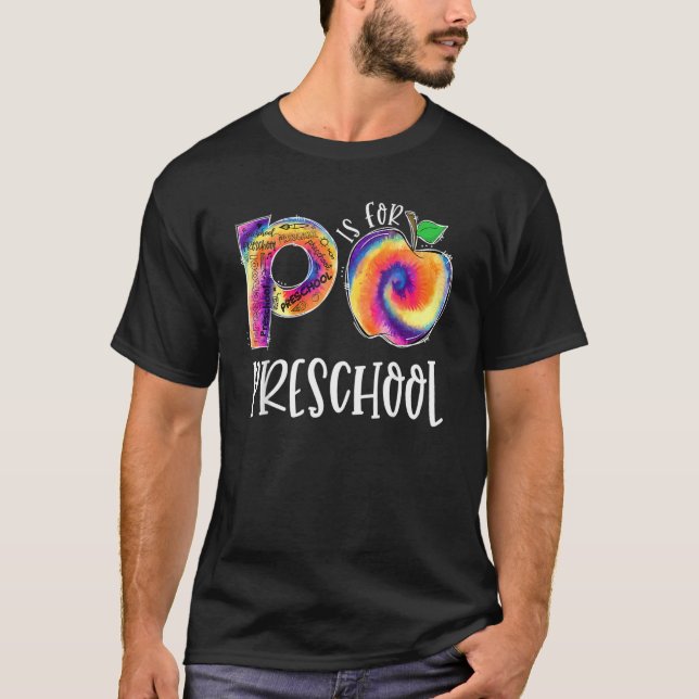 Camiseta Tie Dye É Para Estudante Pré-Escolar De Volta Para (Frente)