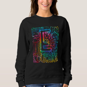 Camiseta Tie Dye Educator Typografia De Volta À Escola