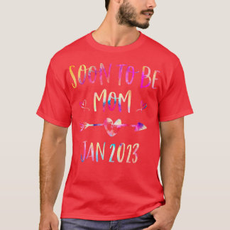 Camiseta Tie Dye Em Breve Para Ser Mãe Em Janeiro De 2023 G