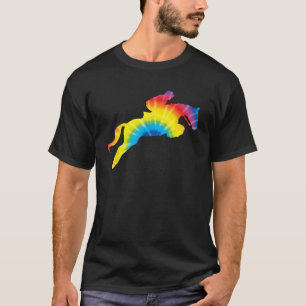 Camiseta Tie Dye English Hunter Jumper Girl Riding Horse Te